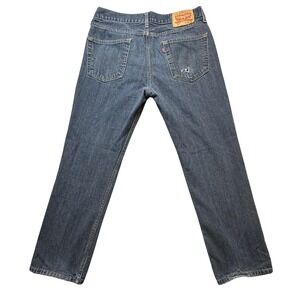 Levis 514 Jeans Mens 34x30(34x28) Blue Straight Leg Medium Wash Denim Distressed